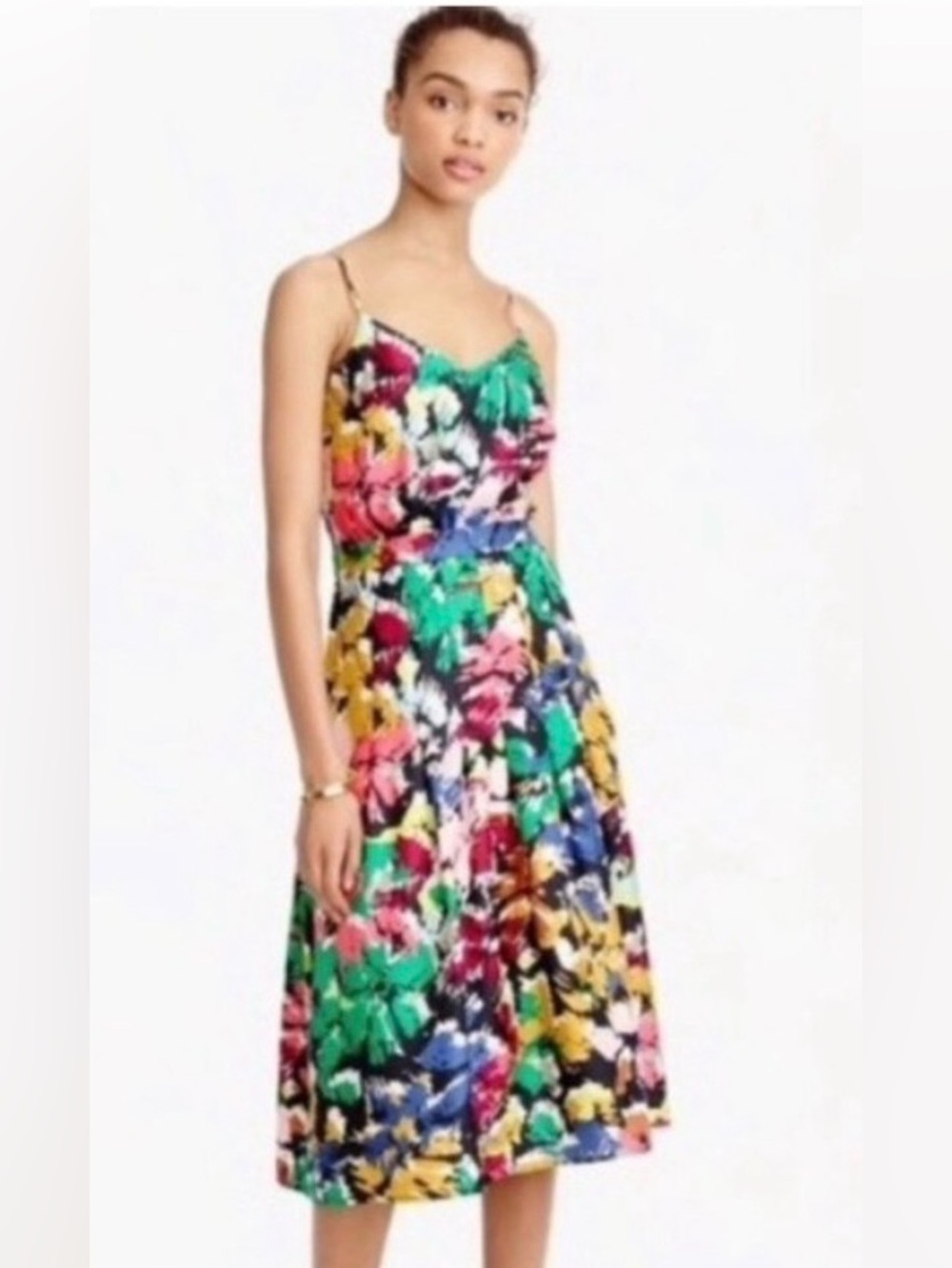 J. Crew silk colorful spaghetti strap dress 4